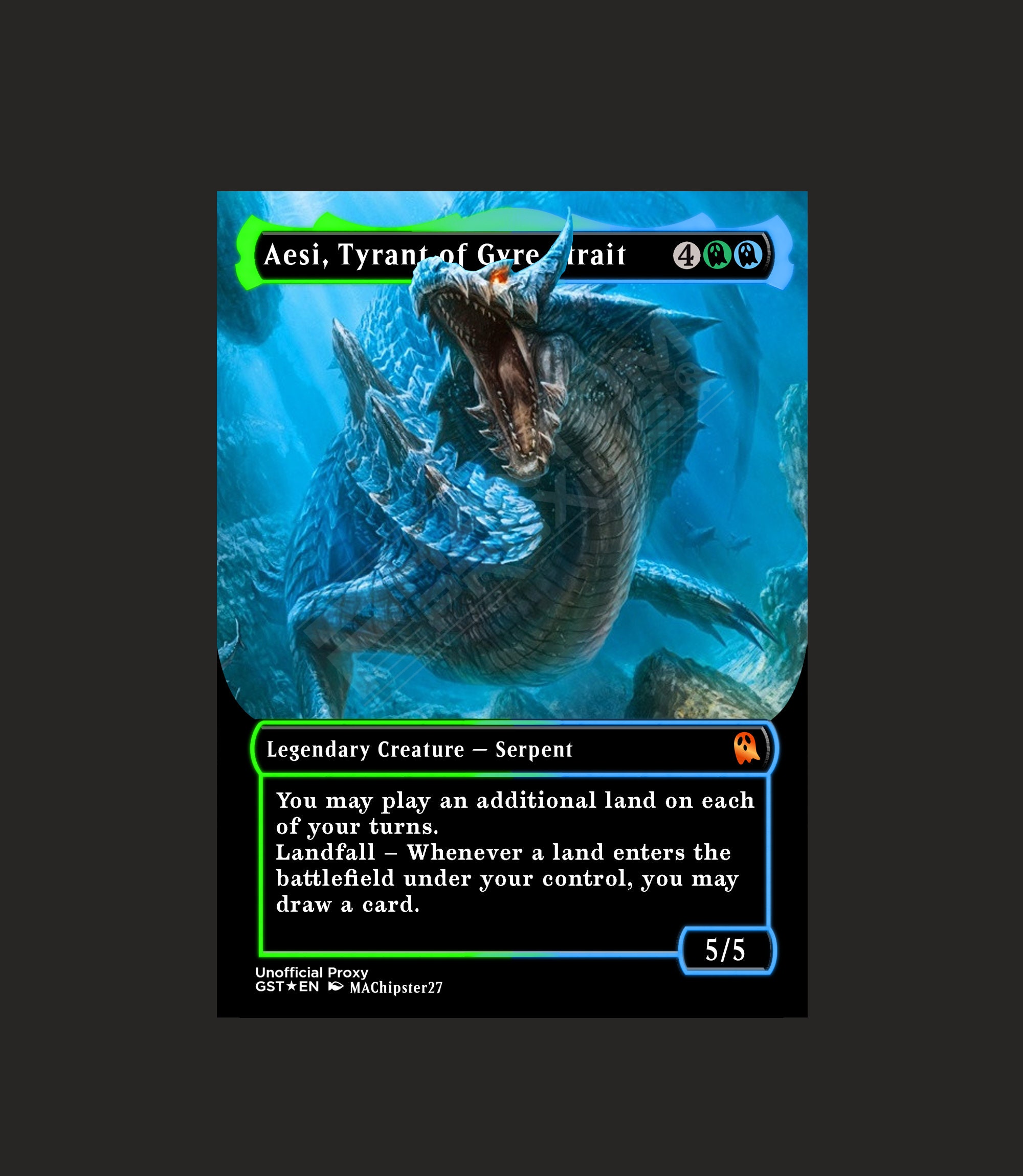 Aesi, Tyrant of Gyre Strait Borderless Neon Metal Proxy for