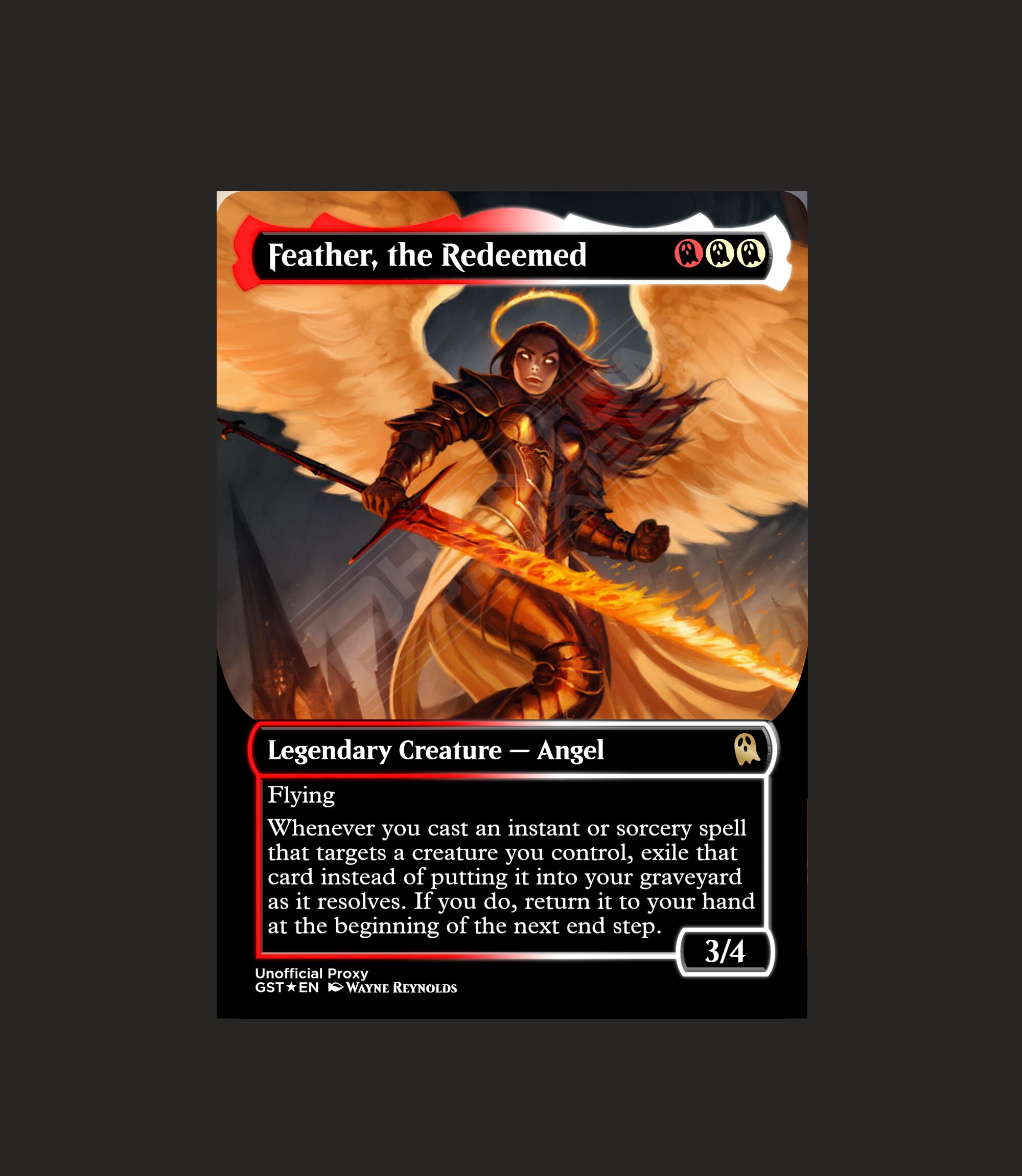 Feather, the Redeemed Borderless NEON Metal Proxy for Feather, the Redeemed Borderless NEON Metal Proxy for