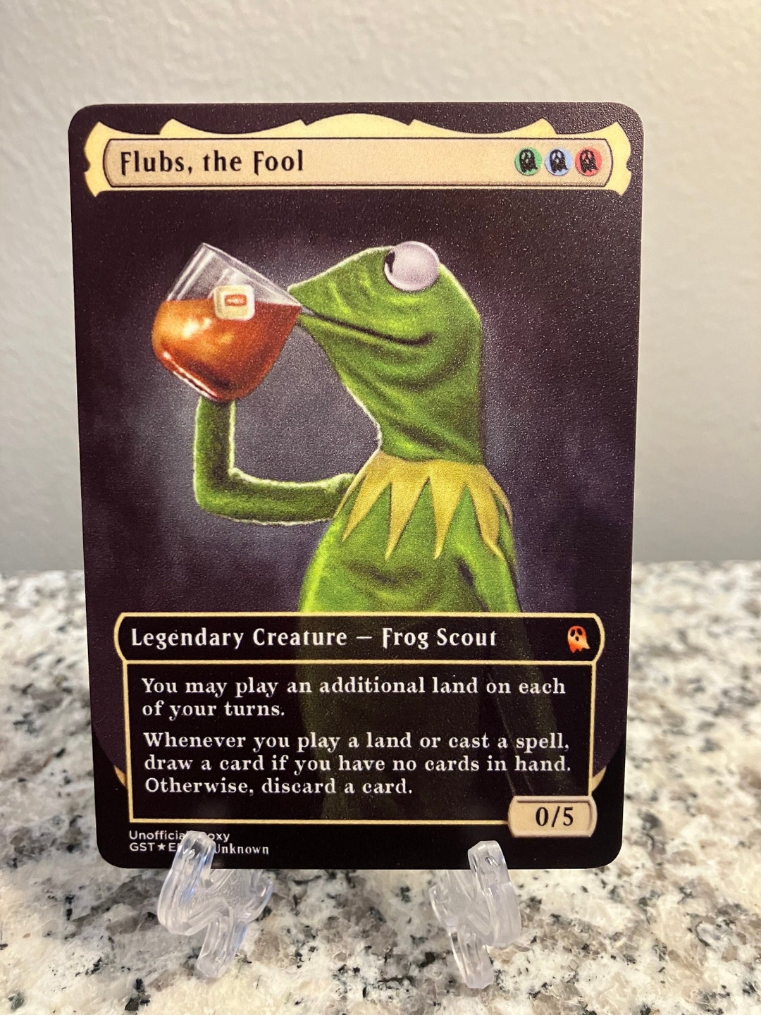 Flubs, the Fool Full Borderless Metal Proxy for Commander Etsy