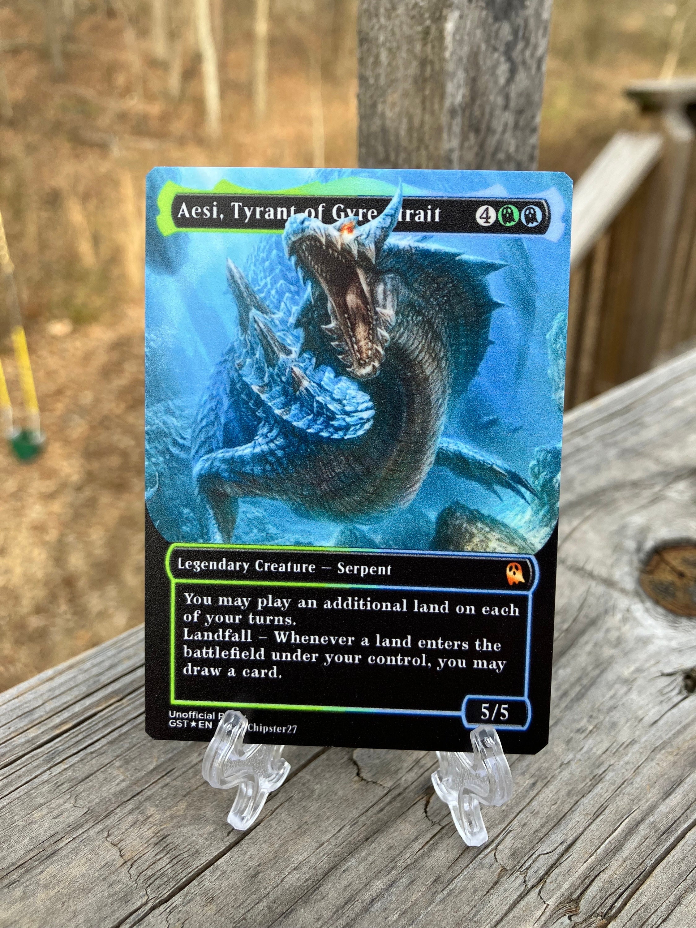 Aesi, Tyrant of Gyre Strait Borderless Neon Metal Proxy for Aesi, Tyrant of Gyre Strait Borderless Neon Metal Proxy for