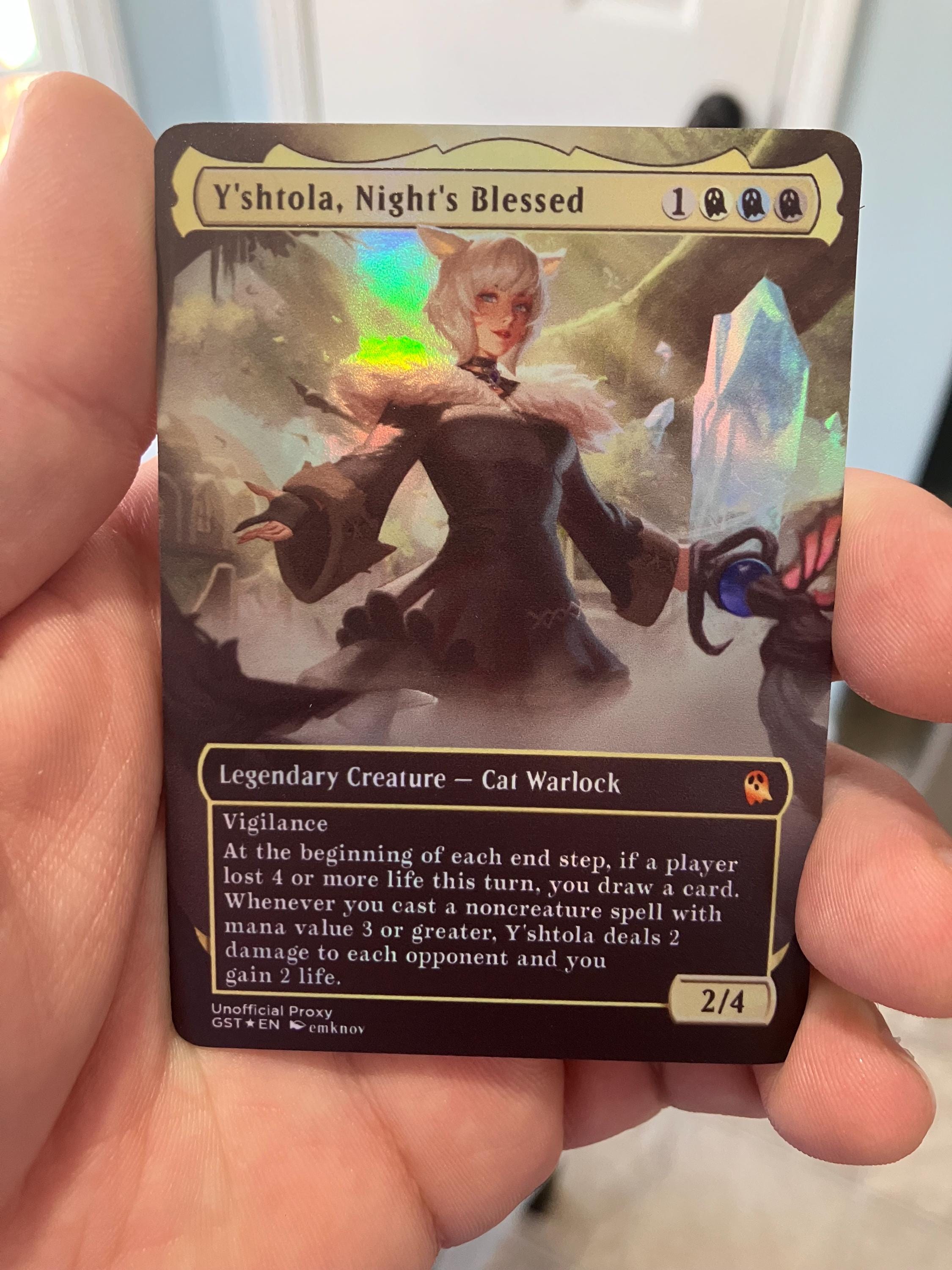 Y'shtola, Night's Blessed Foil Full Borderless Metal Proxy