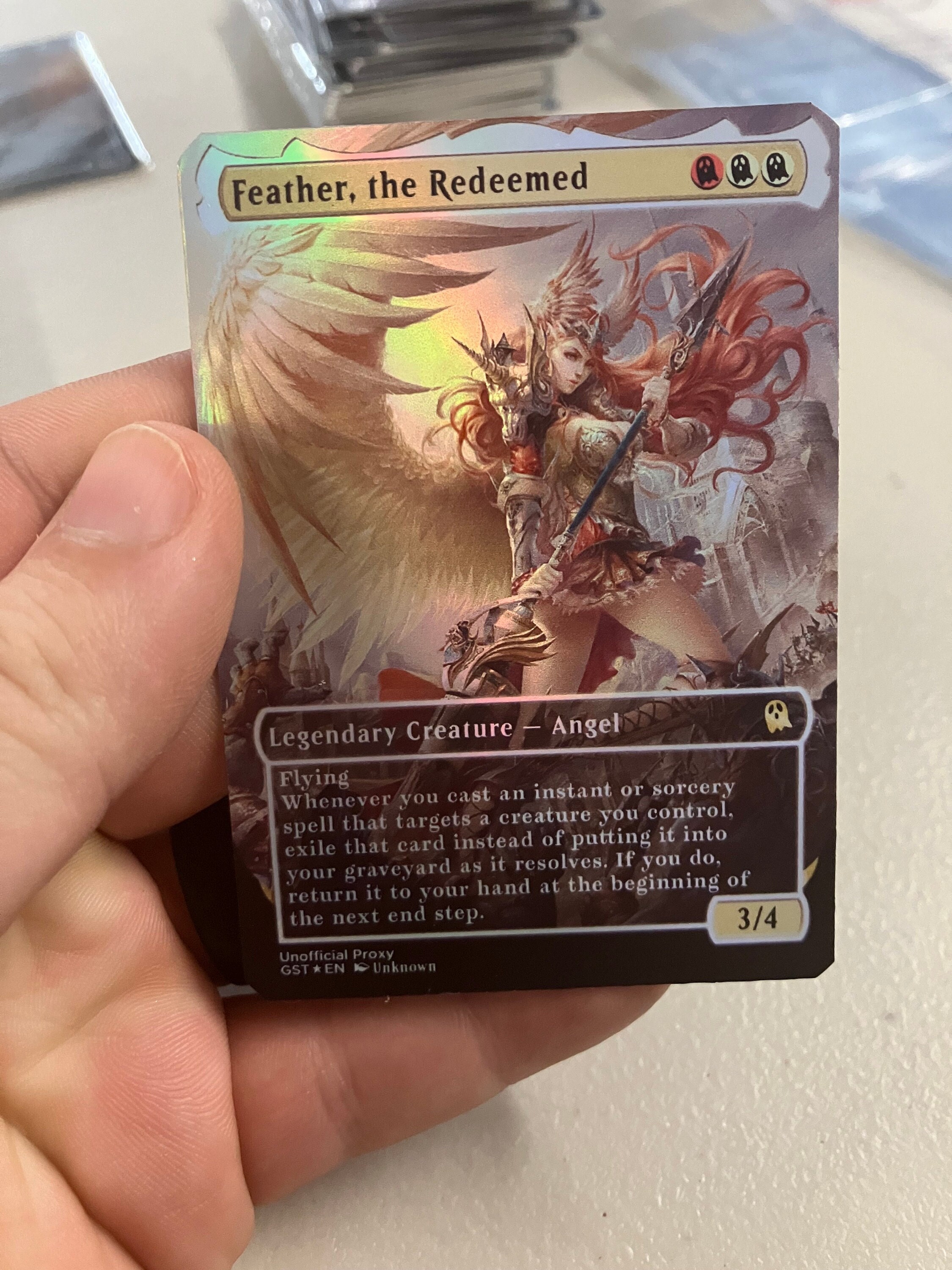 Feather, the Redeemed Foil Full Borderless Metal Proxy for Feather, the Redeemed Foil Full Borderless Metal Proxy for