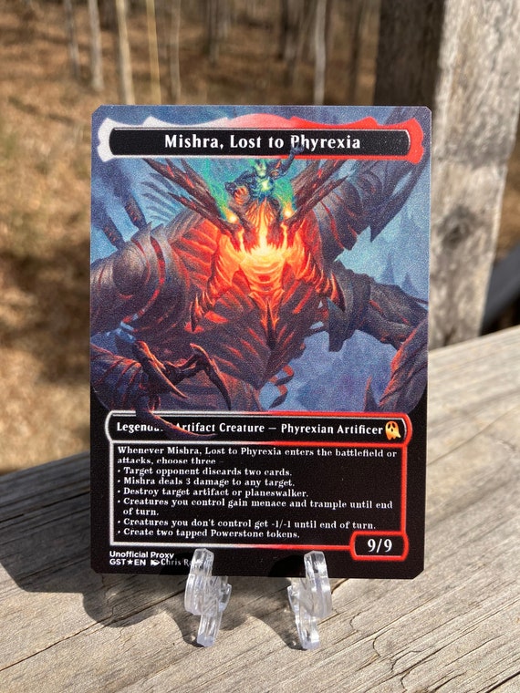 Mishra, Lost to Phyrexia Borderless Neon Metal Proxy - Etsy Mishra, Lost to Phyrexia Borderless Neon Metal Proxy - Etsy