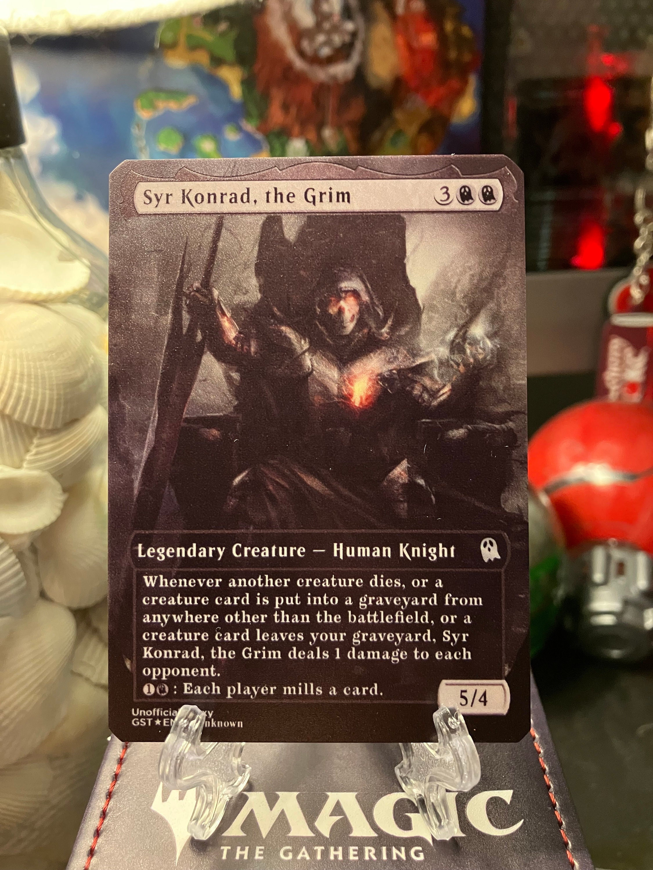 Syr Konrad, the Grim Full Borderless Neon Metal Proxy for Commander Etsy