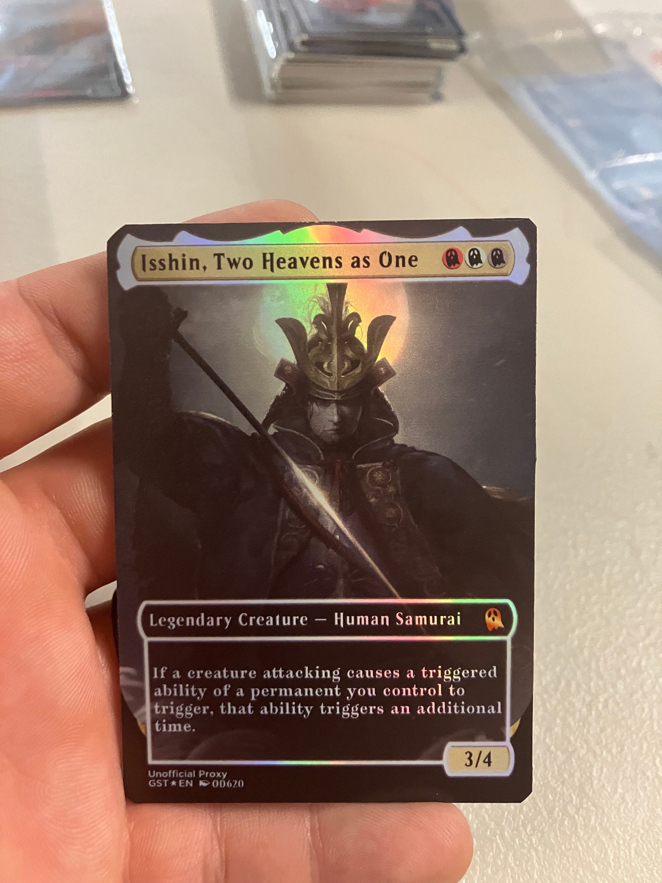 Isshin, Two Heavens as One Foil Full Borderless Metal Proxy Isshin, Two Heavens as One Foil Full Borderless Metal Proxy