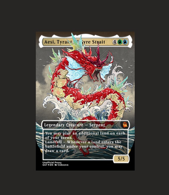 Aesi, Tyrant of Gyre Strait Foil Full Borderless Metal Proxy Aesi, Tyrant of Gyre Strait Foil Full Borderless Metal Proxy