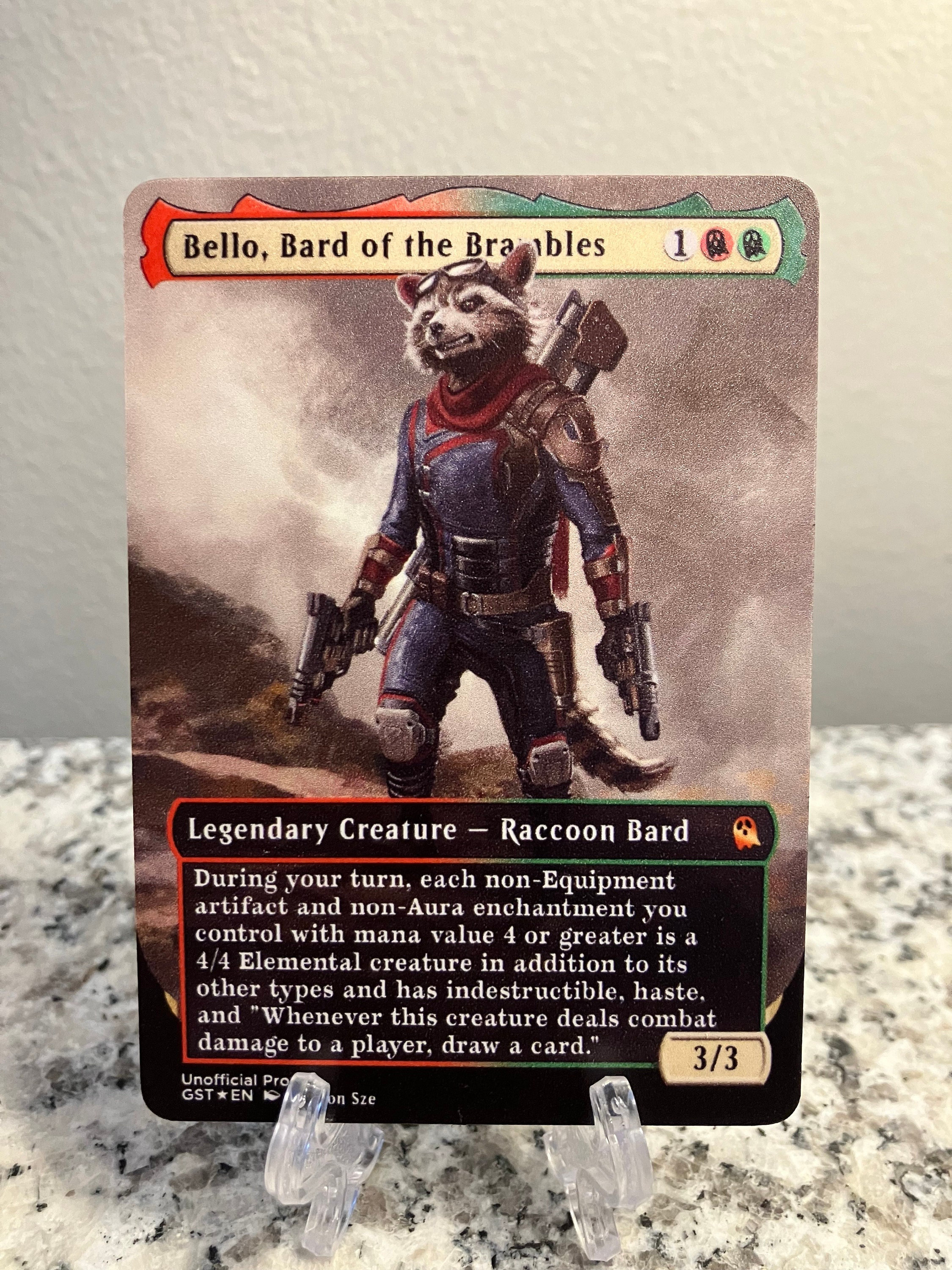 Bello, Bard of the Brambles Full Borderless Metal Proxy for