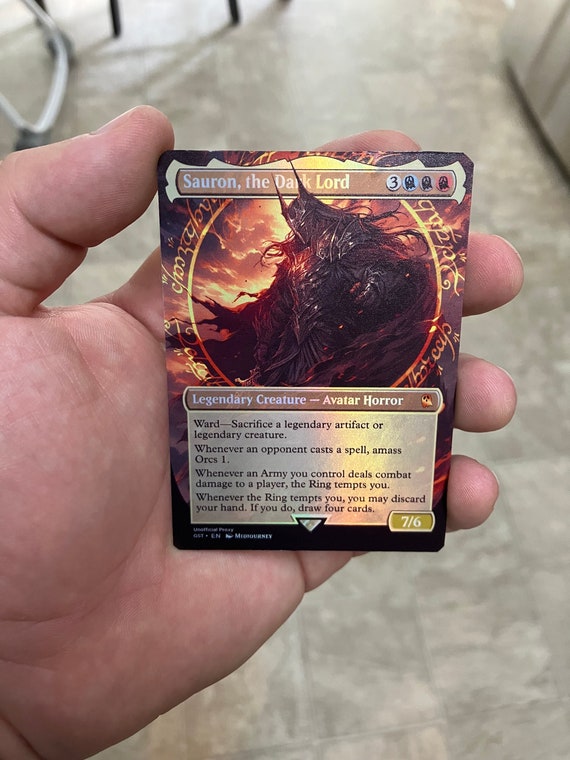 Sauron, the Dark Lord Foil Full Borderless Metal Proxy for Sauron, the Dark Lord Foil Full Borderless Metal Proxy for