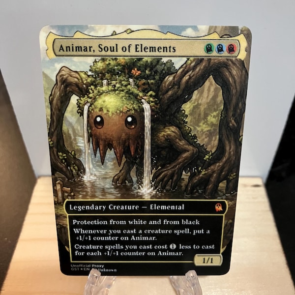 Animar, Soul of Elements Borderless METAL PROXY for Commander