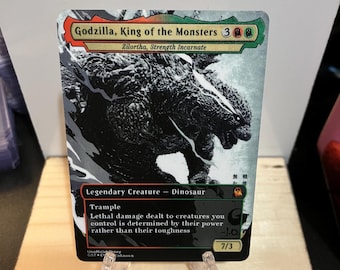 Godzilla, King of the Monsters Borderless METAL PROXY for Commander