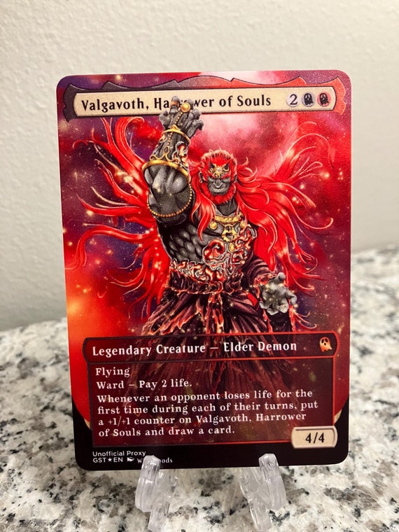 Valgavoth, Harrower of Souls Full Borderless Metal Proxy for Commander