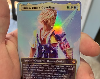 FF X MTG Holo Foil Proxy Card - Tidus, Yuna's Guardian - Diagonal