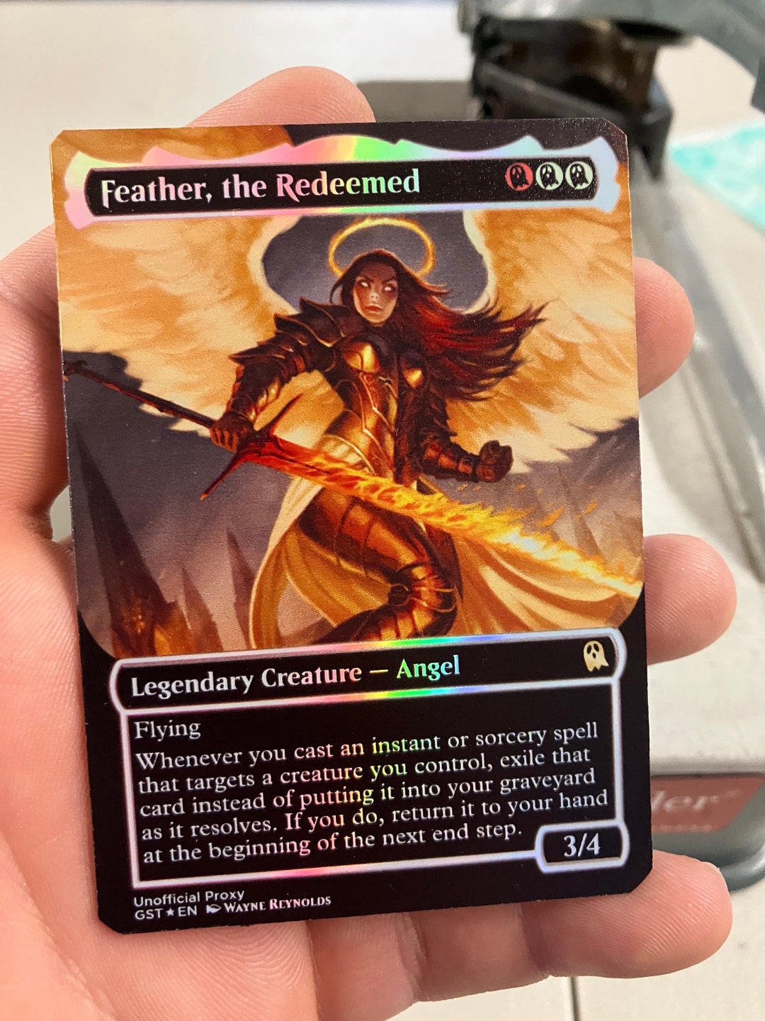 Feather, the Redeemed Foil Borderless Metal Proxy for