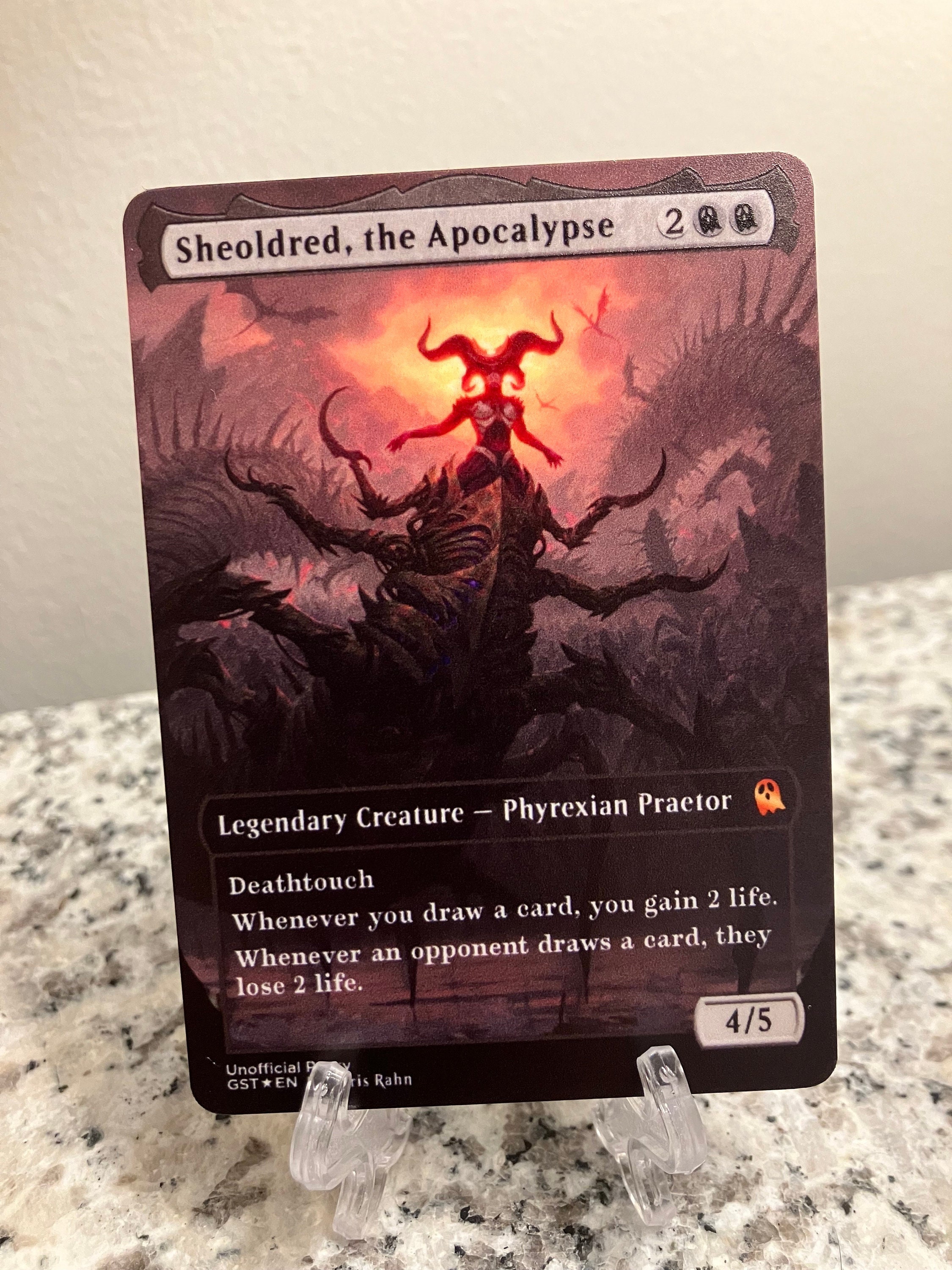Sheoldred, the Apocalypse Full Borderless Metal Proxy for Sheoldred, the Apocalypse Full Borderless Metal Proxy for