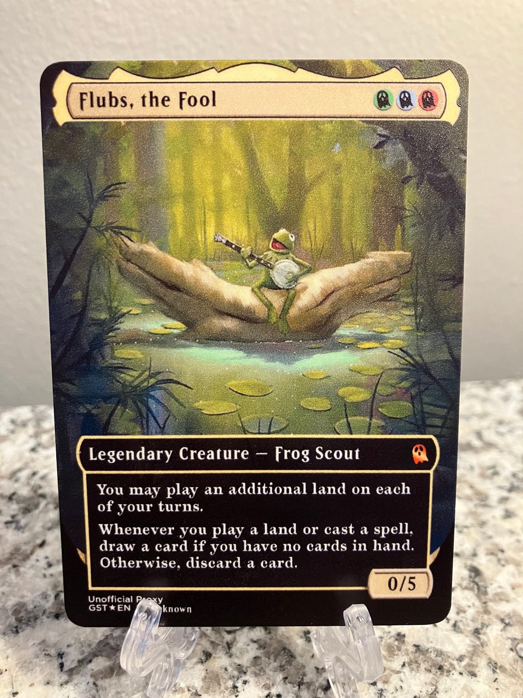 Flubs, the Fool Full Borderless Metal Proxy for Commander Etsy