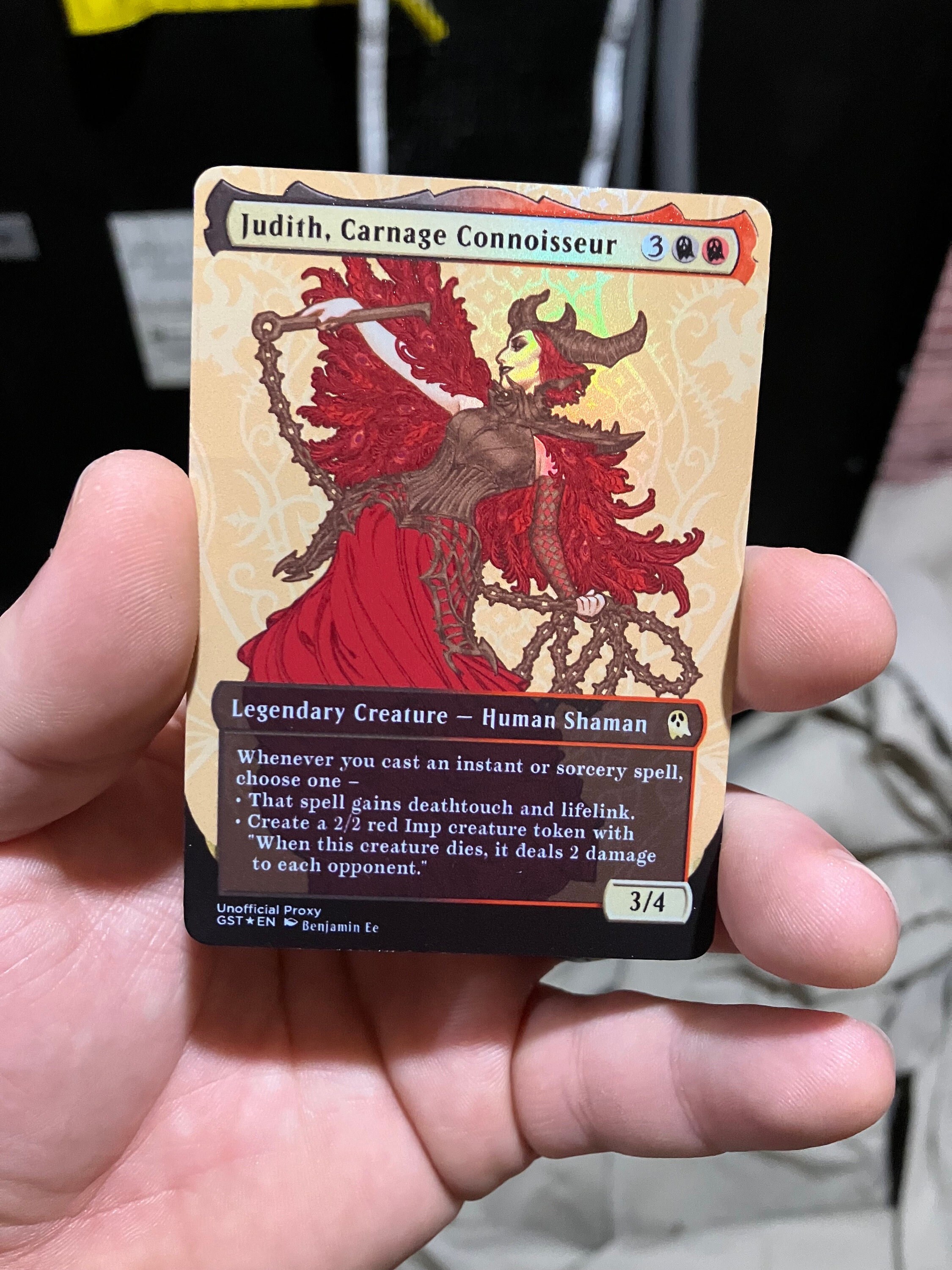 Judith, Carnage Connoisseur Foil Full Borderless Metal Proxy for 