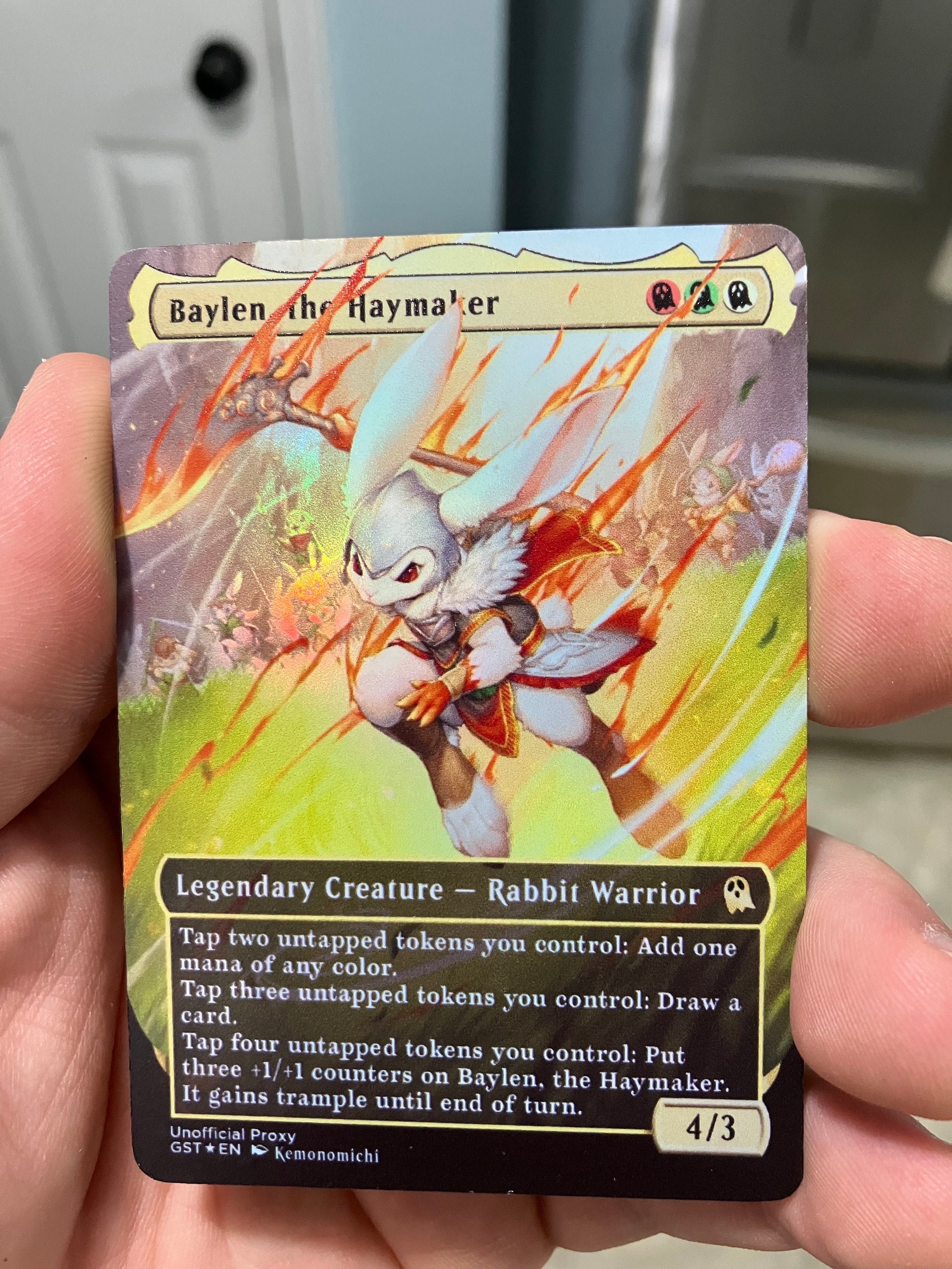 Baylen, the Haymaker Foil Full Borderless Metal Proxy for Baylen, the Haymaker Foil Full Borderless Metal Proxy for
