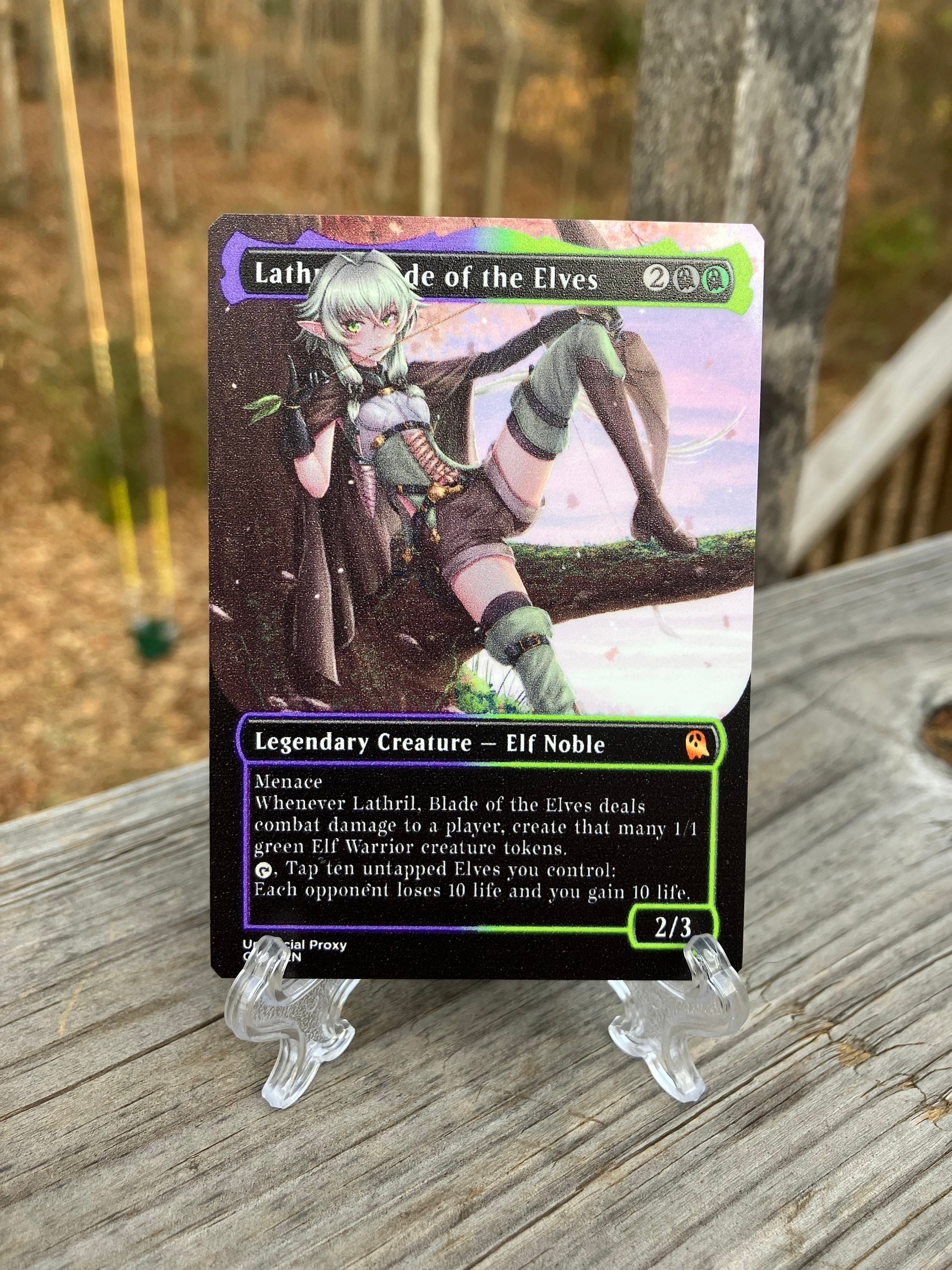 Lathril Blade of the Elves Borderless Neon Metal Proxy for Etsy UK