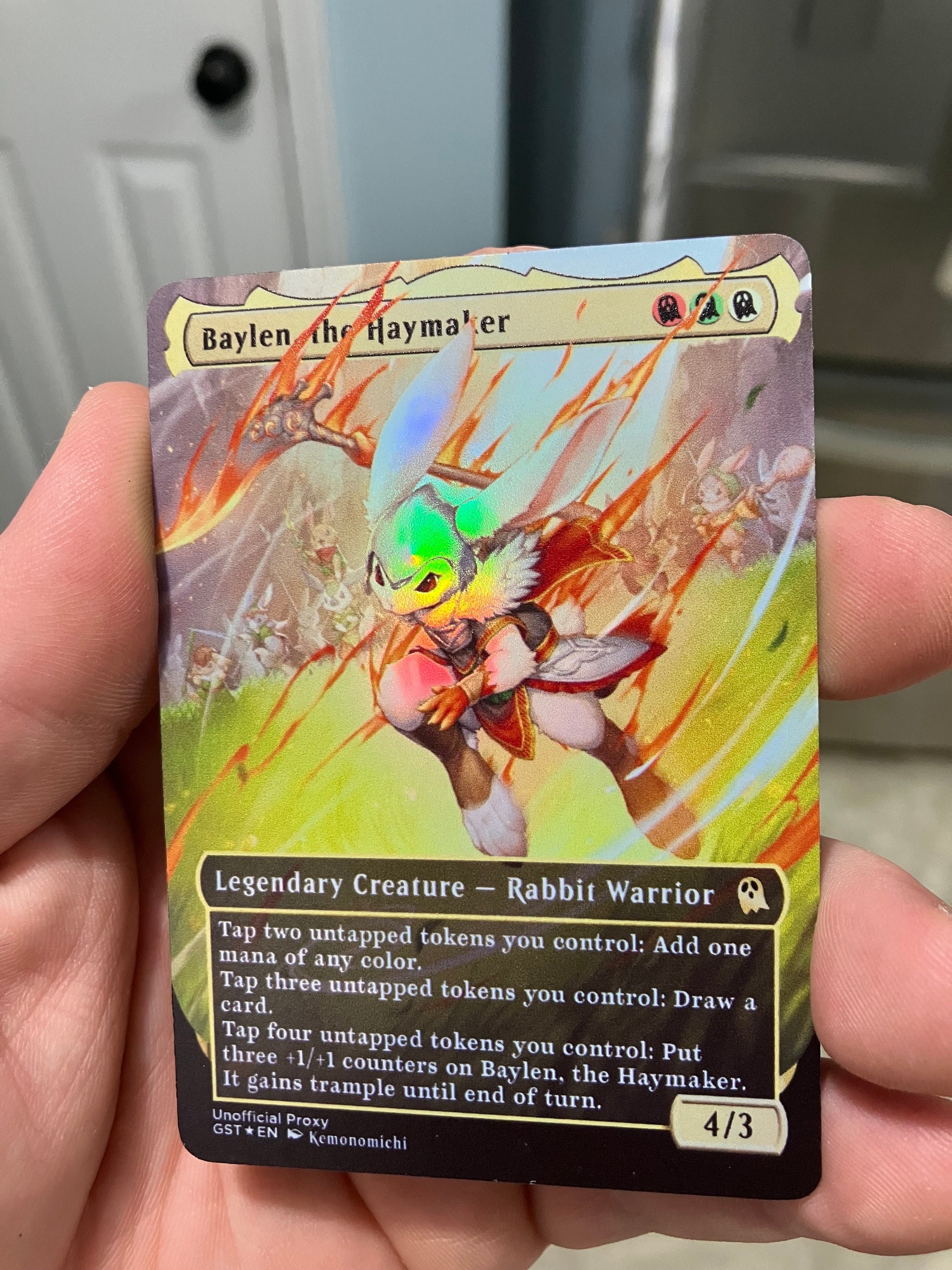 Baylen, the Haymaker Foil Full Borderless Metal Proxy for