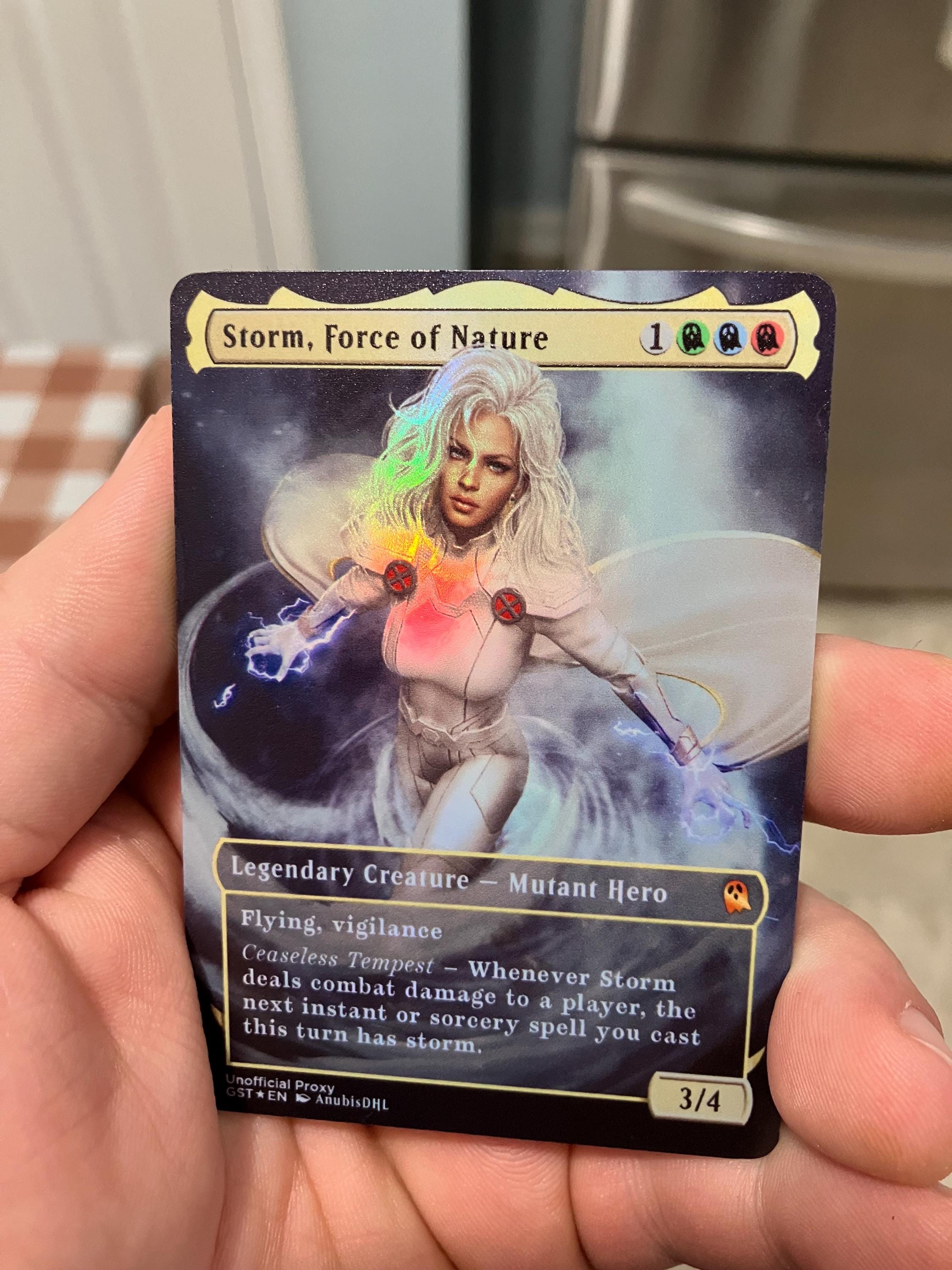 Storm, Force of Nature Foil Full Borderless Metal Proxy for