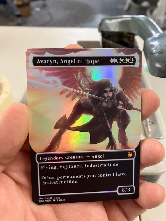 Avacyn, Angel of Hope Foil Borderless Metal Proxy for