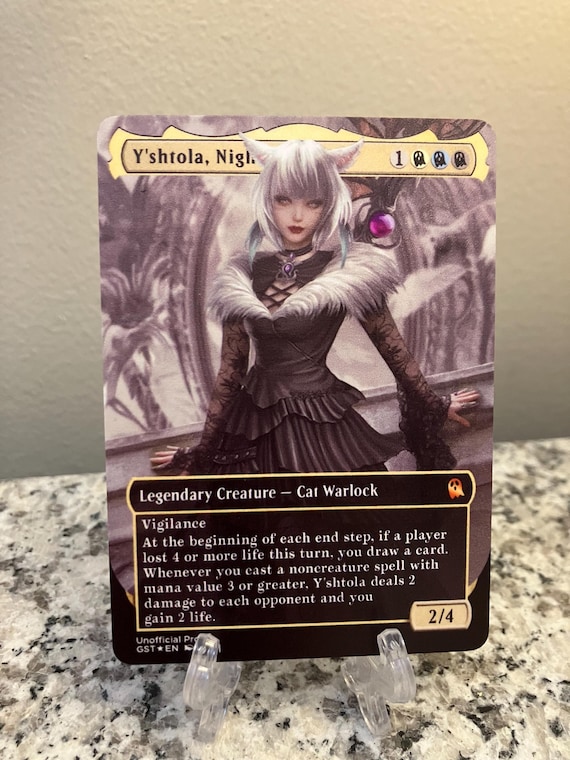 yshtola mtg card Y'shtola, Night's Blessed [7] [FINAL FANTASY: Commander] [Foil]  Face to Face Games Yshtola deals 2 damage to each opponent and you gain 2 life Y'shtola Night's Blessed Esper Draining