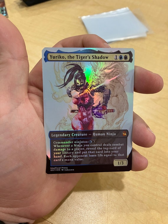 Yuriko, the Tiger's Shadow Foil Full Borderless Metal Proxy for