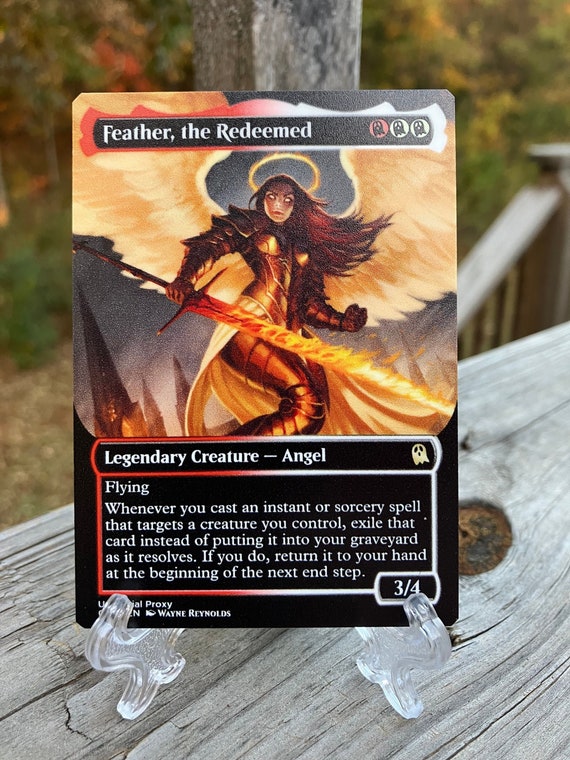 Feather, the Redeemed Borderless NEON Metal Proxy for