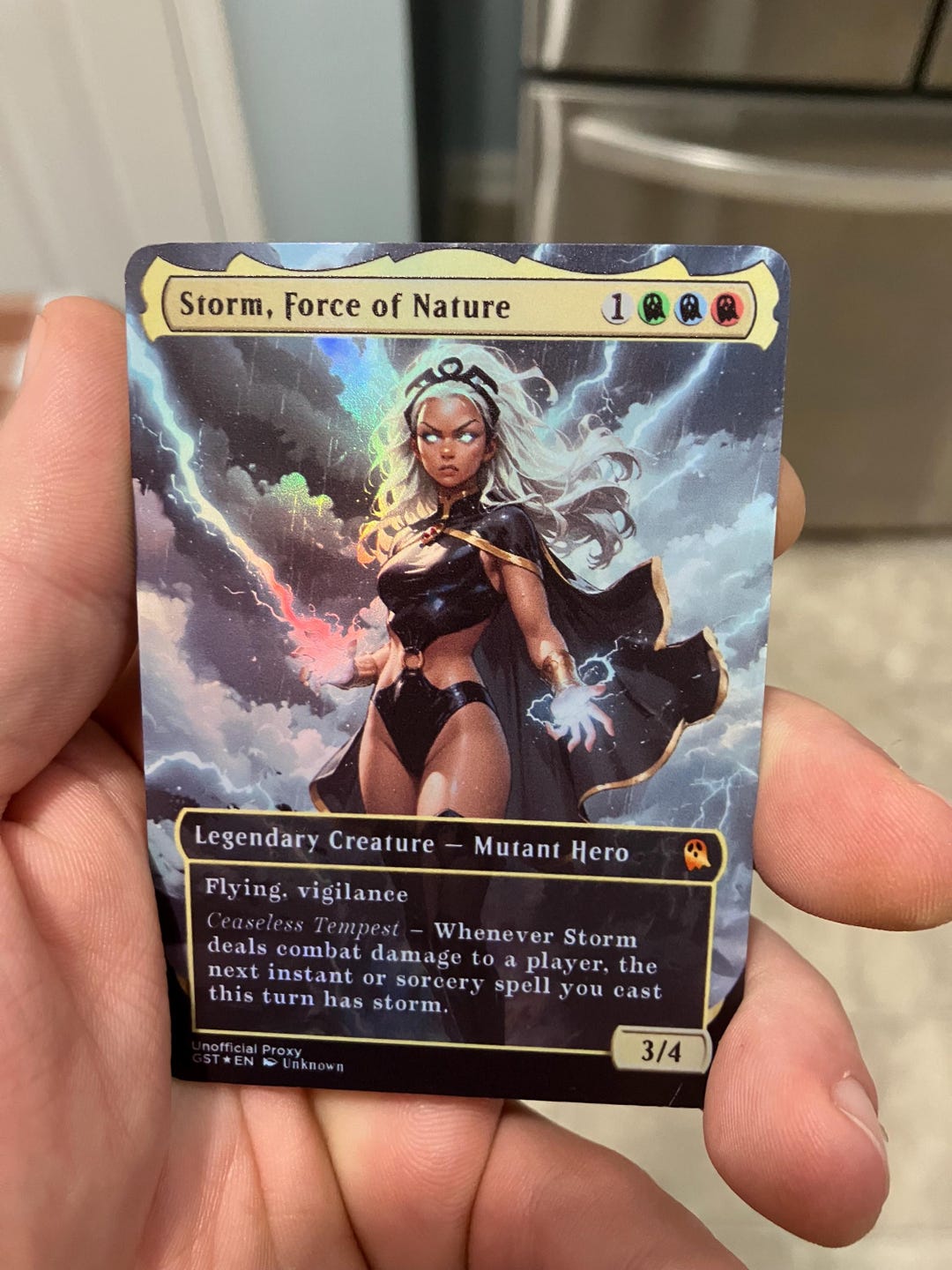 Storm, Force of Nature Foil Full Borderless Metal Proxy for Storm, Force of Nature Foil Full Borderless Metal Proxy for