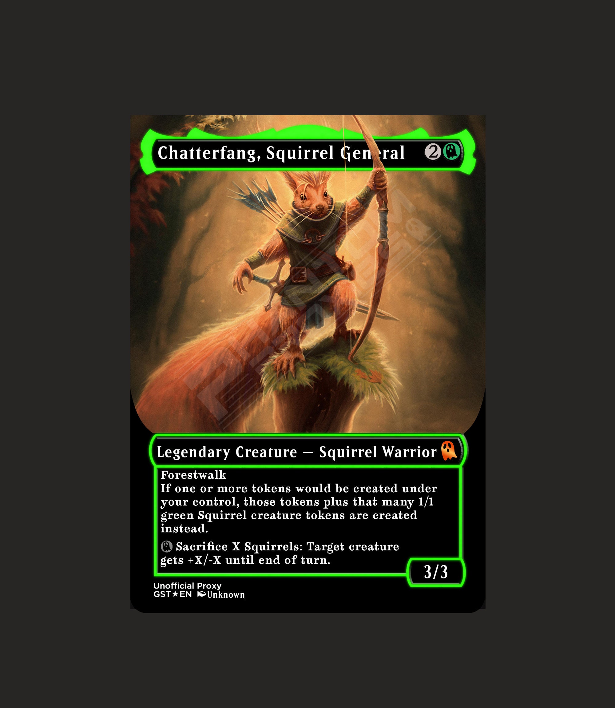 Chatterfang, Squirrel General Borderless Neon Metal Proxy Chatterfang, Squirrel General Borderless Neon Metal Proxy