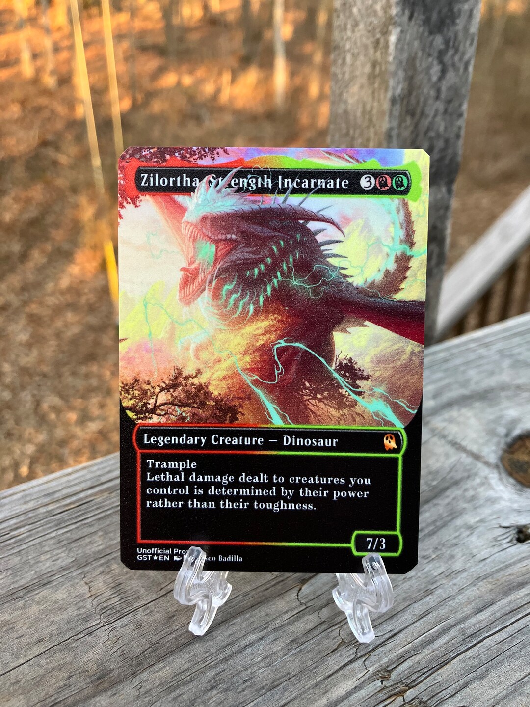 Zilortha, Strength Incarnate Borderless NEON Metal Proxy for