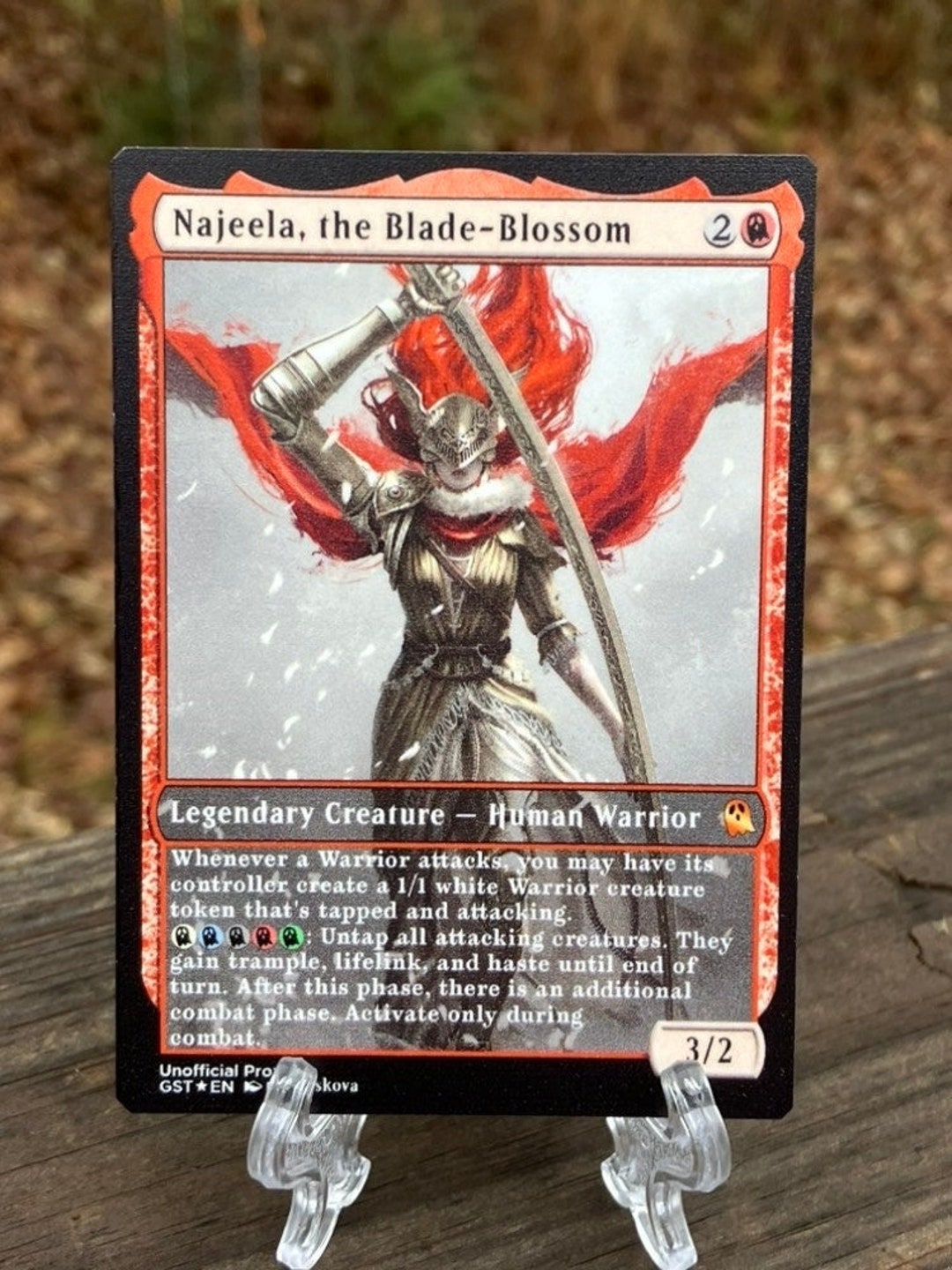 Carte MTG Proxy Najeela The Blade-Blossom – Art Alternatif Thème Elden Ring – Aluminium