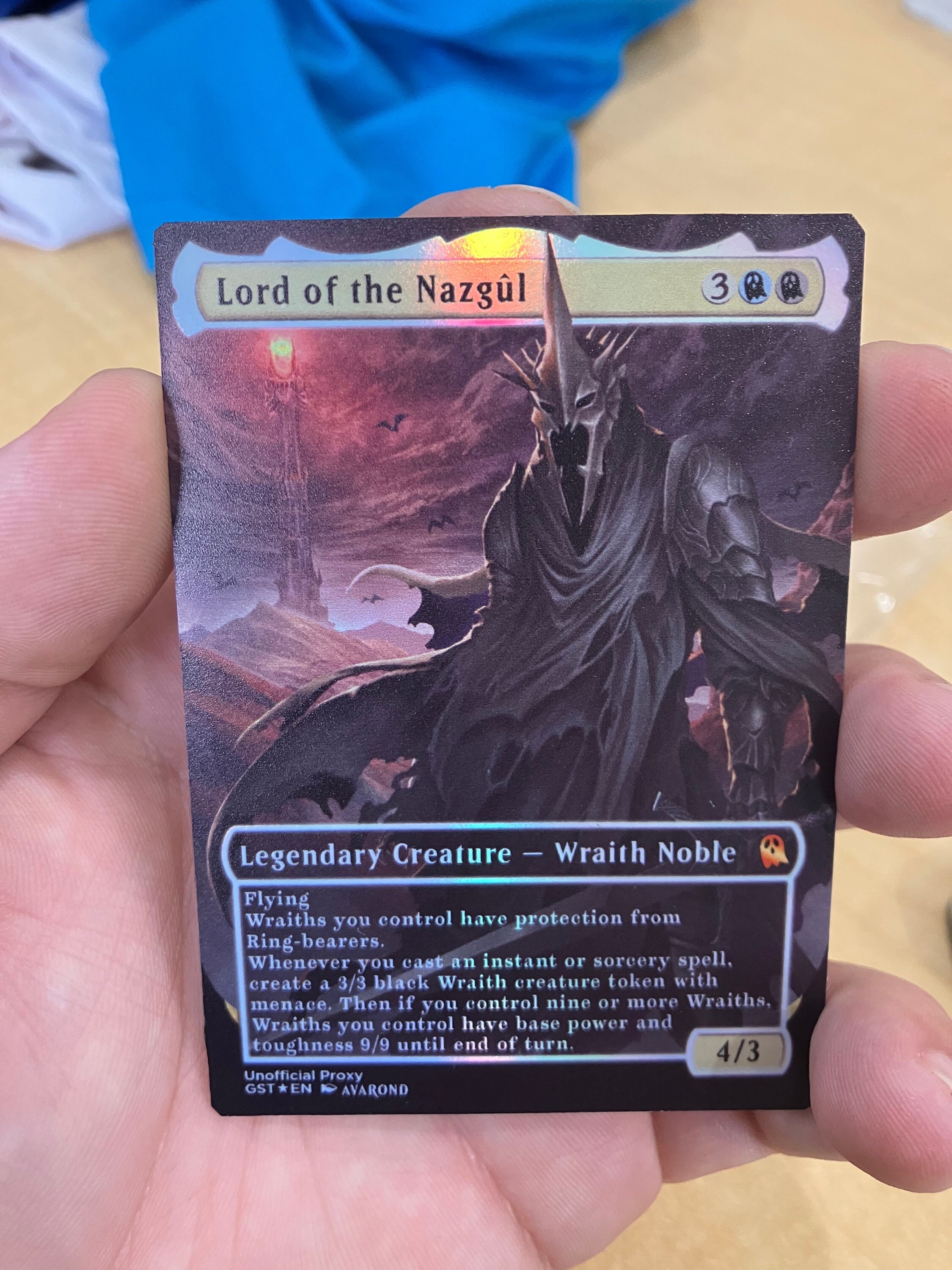 Lord of the Nazgûl Foil Full Borderless Metal Proxy for Commander