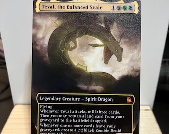 Teval, the Balanced Scale Full Borderless Metal Proxy for Commander