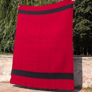 Hudson’s Bay Red Blanket, Replica, Point Throw, Twin size, Thick wool blanket, Scarlet blanket, Replica, Canada Red Black Point Blanket