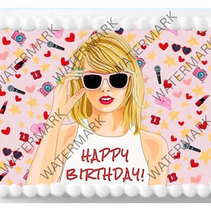 Cake Topper Taylor Edible Image Birthday Party Rectangular