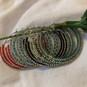 14K Gold Plated Beaded Hoop Earrings