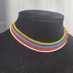Beaded Pastel Color Choker Necklace Assorted Colors