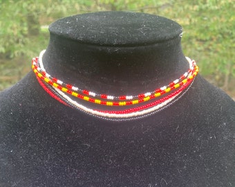 Beaded Choker Necklace Assorted Colors