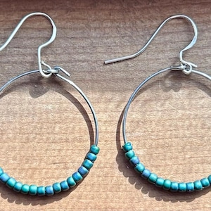 Gold Plated Beaded Hoop Earrings