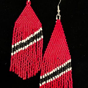 Trinidad Tobago vlag franje oorbellen met kralen Nieuwe versie beschikbaar