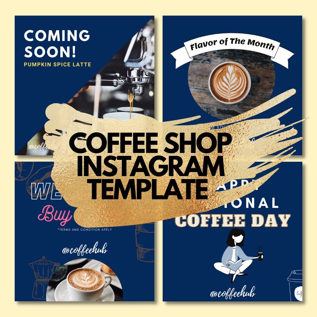 Coffee Shop Instagram Template Instagram Template Coffee Etsy