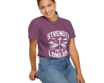 Strength for the Long Run T-Shirt | Christian Cross Country Marathon Runner Graphic Tee