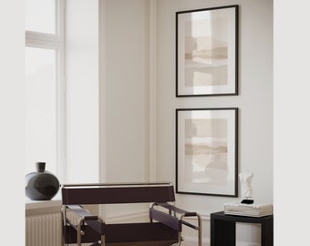 Abstrakte Landschaft Drucke Set, neutrale Aquarell Kunst (digitaler Download)