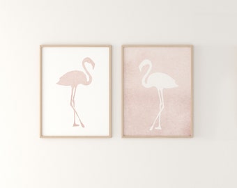 Flamingo Print Set, rosa Flamingo Druck Set (digitaler Download)