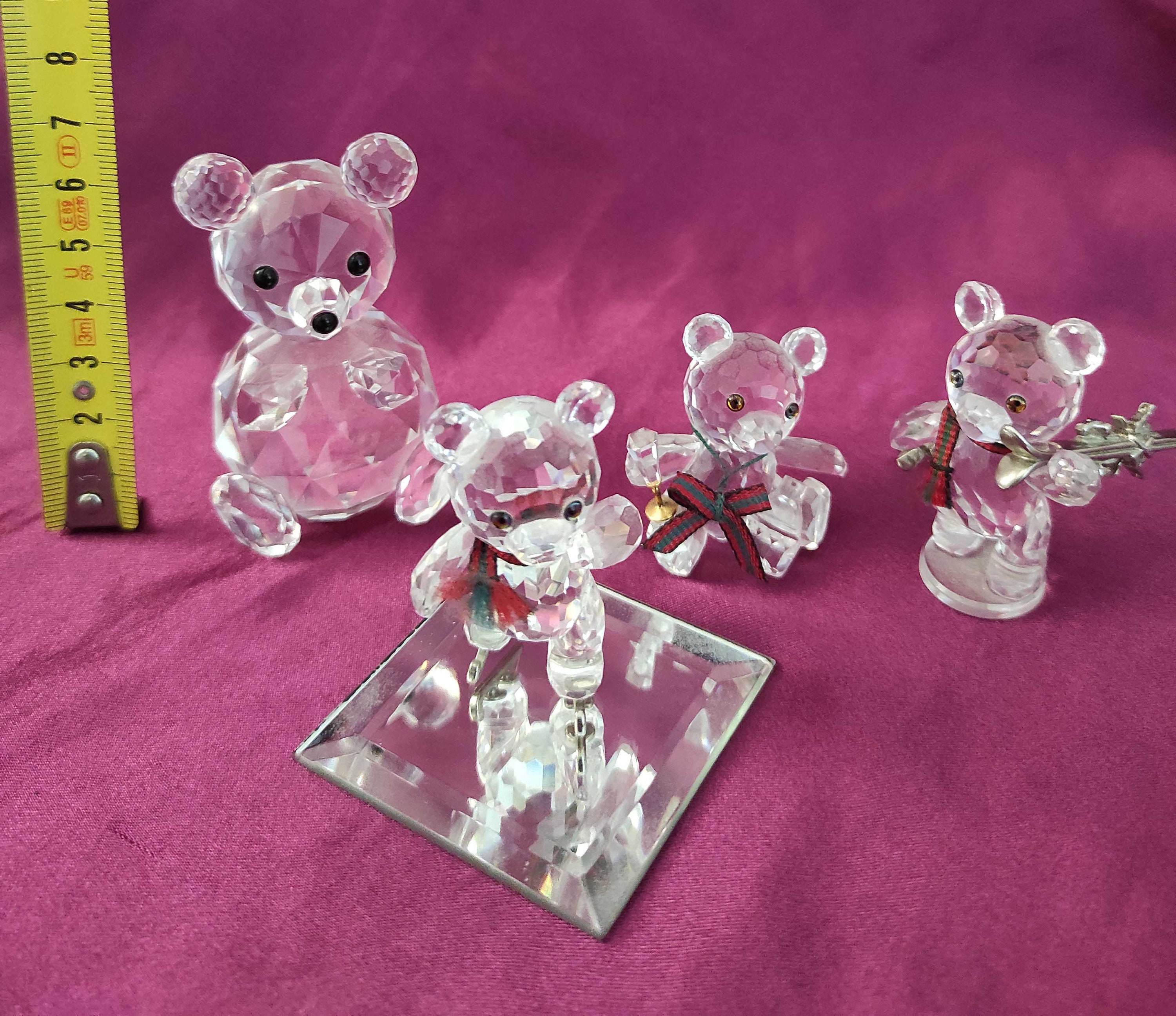 SWAROVSKI FIGURES Kris Bear Family of Skiers. Crystal Etsy