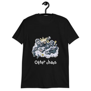 Otter Chaos t-shirt | Short-Sleeve Unisex T-Shirt | Otters fighting over clam shirt