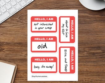 Hello My Name Is Sticker Dark Blue" Sticker For Sale By DeliveryGeorge Redbubbl