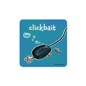 Funny clickbait sticker | Bubble-free stickers (3 sizes) | fun fishing sticker