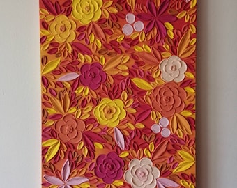 Floral textured painting | 3D floral art | textured flower painting | Impasto painting | Impasto flowers